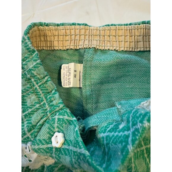 Vintage Girls Plaid Polyester Pants Lace Elastic 1970s Infant Size 9M 9 Months - Picture 3 of 4